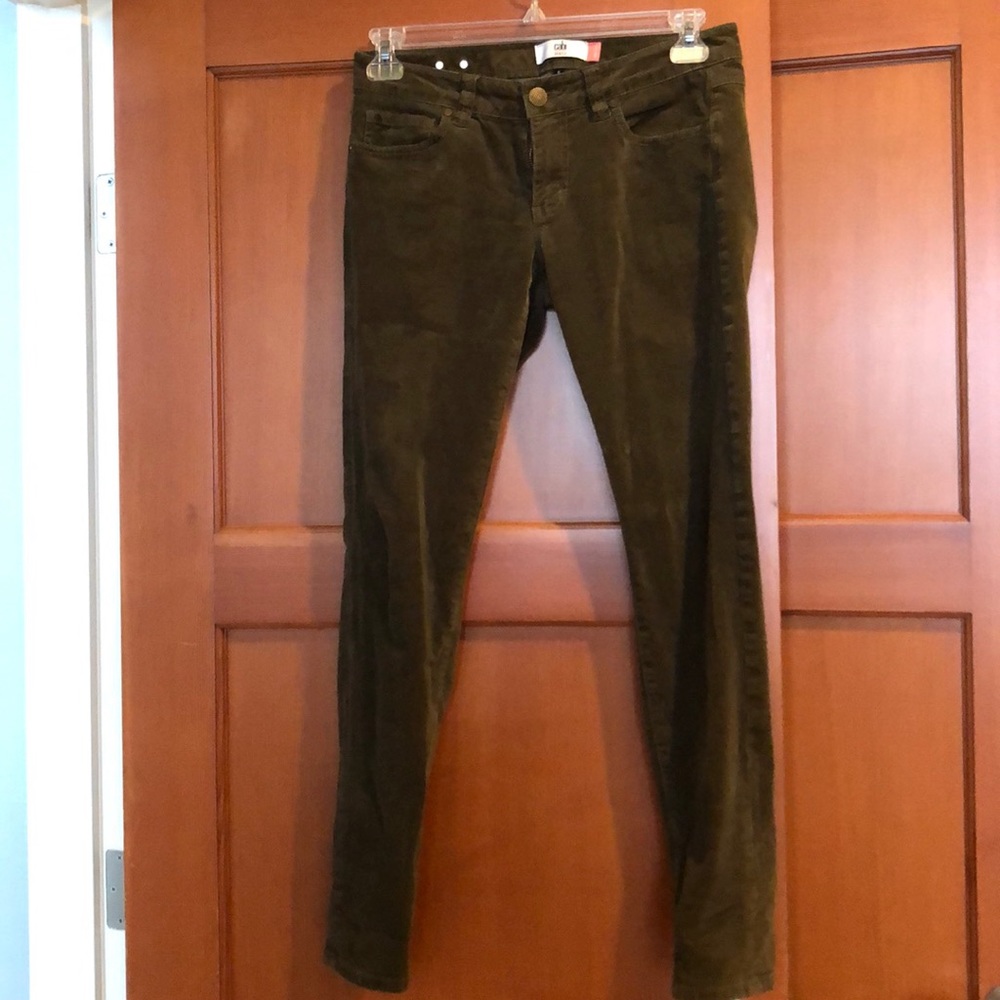 CAbi Moss Green Skinny Cords